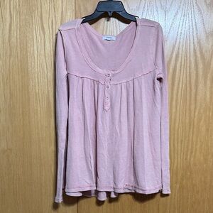 Chic Pink Long Sleeve Top